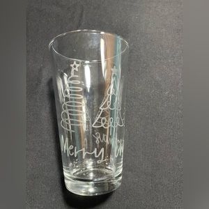 Hand Etched 12 ounce Glass